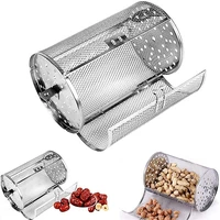 360 degree rotatable stainless steel rotisserie oven basket for roasting baking nuts coffee beans peanut bbq grill roaster