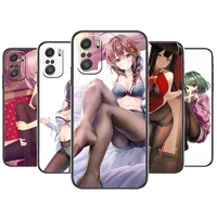 anime girls stockings phone case for xiaomi redmi 11 lite pro ultra 10 9 8 mix 4 fold 10t black cover silicone back prett