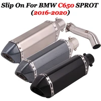 slip on for bmw c650 sprot 2016 2020 motorcycle exhaust escape moto system tip muffler silencer middle link tube pipe db killer