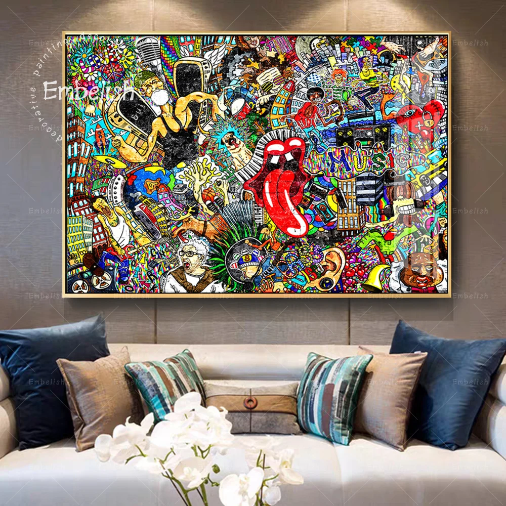 1 шт. коллаж на большой кирпичной стене Современный домашний декор граффити