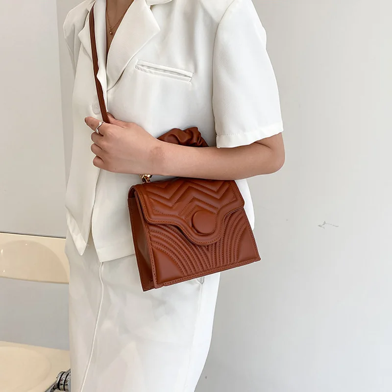 

Fashion Embroidery Shoulder Bag Simple Solid Crossbody Bags For Women Small Top-handle Bag Lady Deisnger Handbags