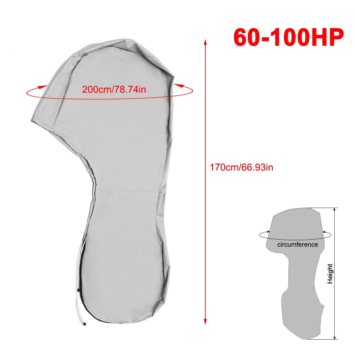 

600D 60-100HP Boat Full Outboard Engine Motor Cover Protection Dust-proof For 60-100HP Motor