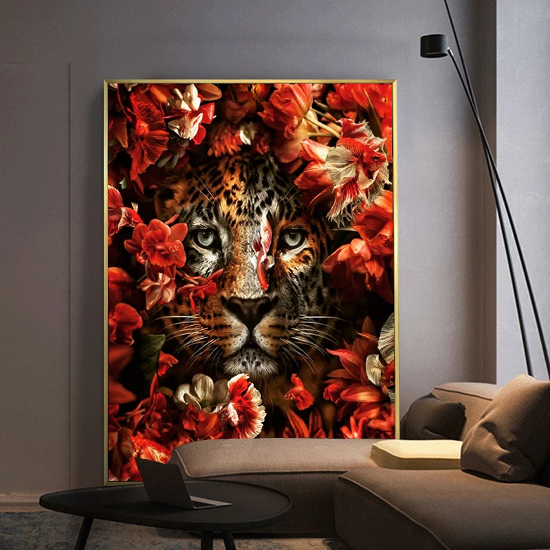 Цифровое искусство цветок животные картина Печать на холсте Абстрактные