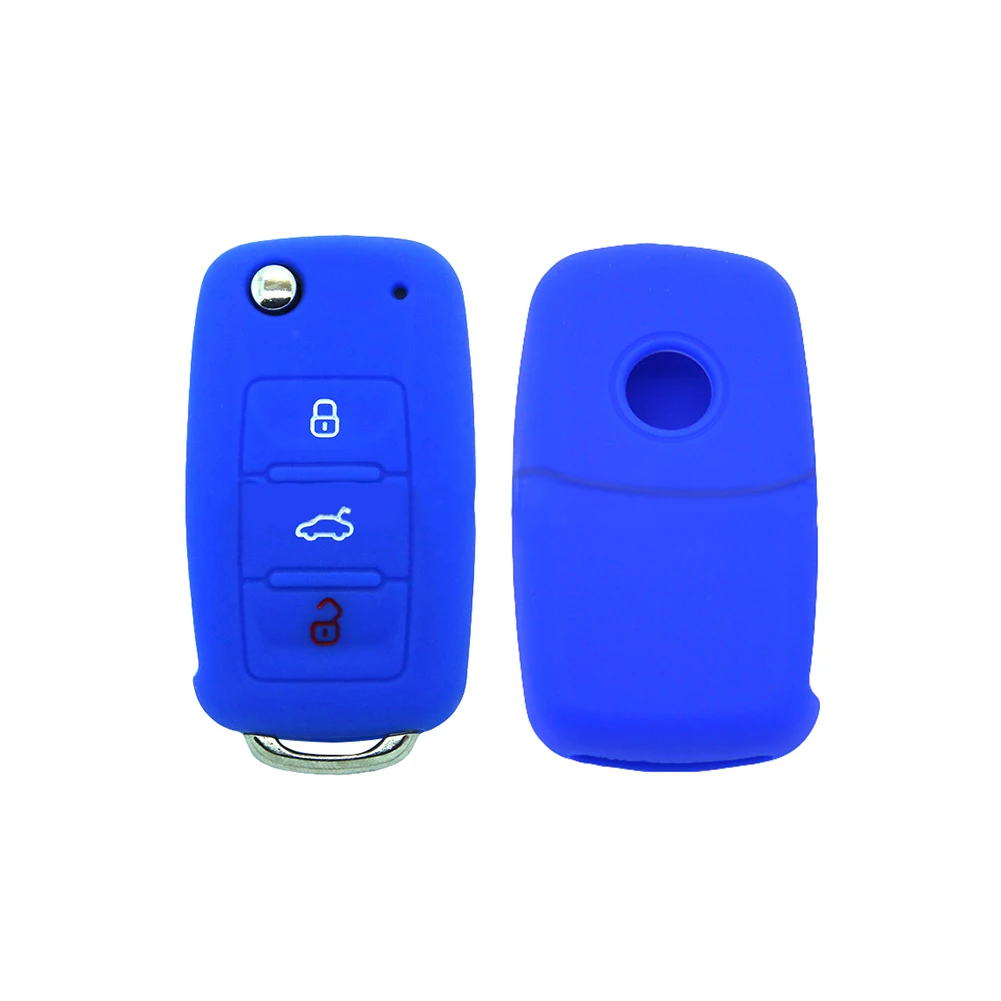 

Silicone Car Key Protective Cover Case for Golf Bora Jetta Golf Skoda Folding with Hanging Hole Universal Car Accessories