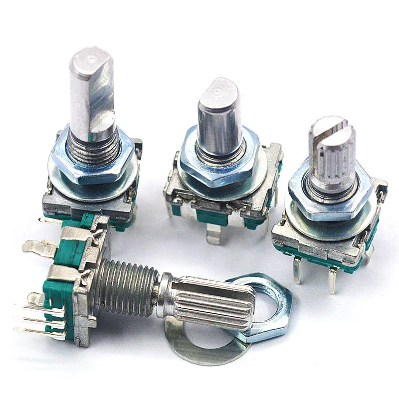 

5PCS/LOT 20 Position 360 Degree Rotary Encoder EC11 W Push Button 5Pin Handle Long 15/20MM With A Built In Push Button Switch