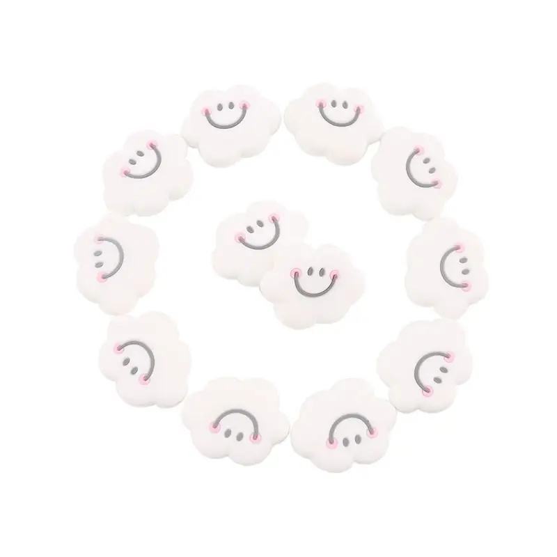 

5 Pcs/pack Silicone Beads Mini Cloud Shape Pacifier Chain DIY Making Accessories Children Infants Teether Care Baby Chew Bead