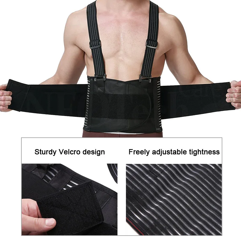 Подтяжки для спины мужчин регулируемые съемные плечевые ремни Поясничный