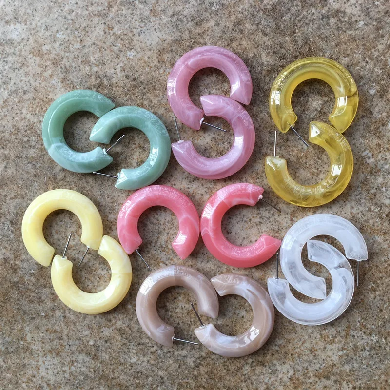 UJBOX большая акция японский корейский акриловые узор из смолы серьги для женщин и