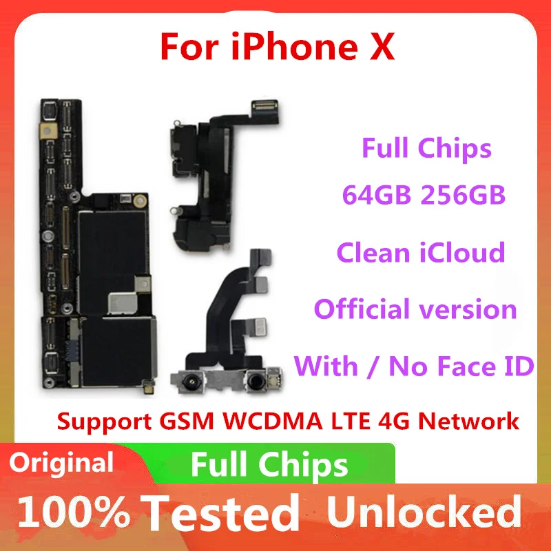 Бесплатный ICloud материнская плата для IPhone X 64 Гб 256 ГБ оригинальная