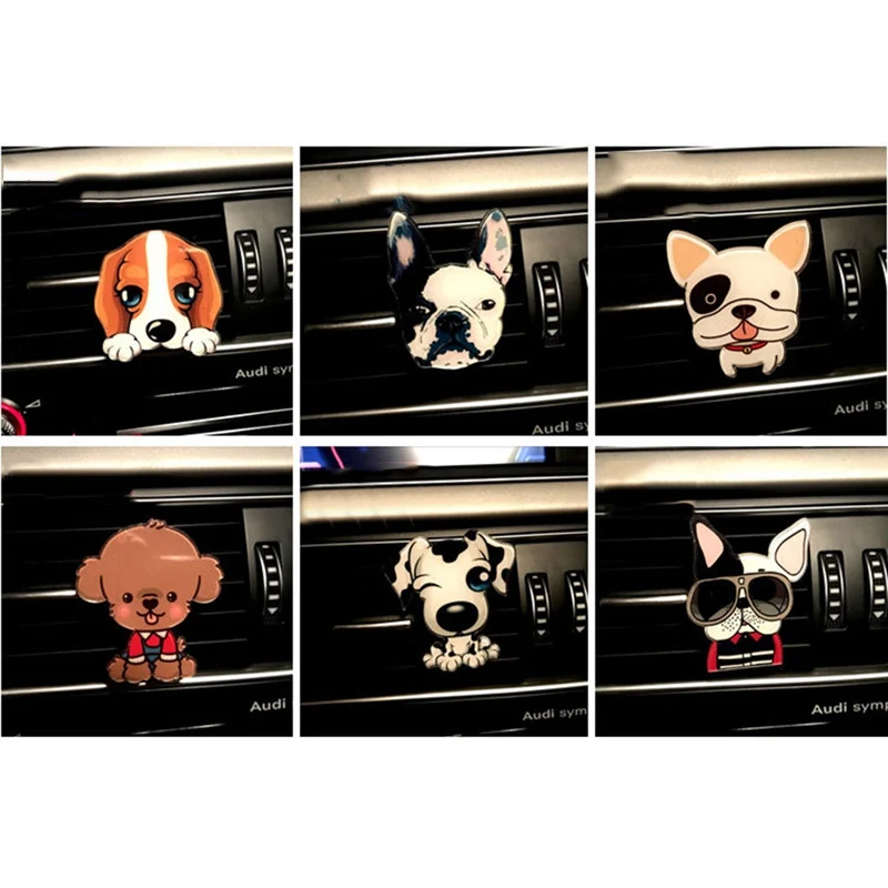 1pc Cute Pet Dog Car Air Freshener Perfume Lifelike Dog Doll Car Perfume Automobile Air Conditioning Vent Perfumes