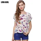 Летняя женская футболка с принтом птицы, футболка с коротким рукавом, шифоновая рубашка, модная женская футболка