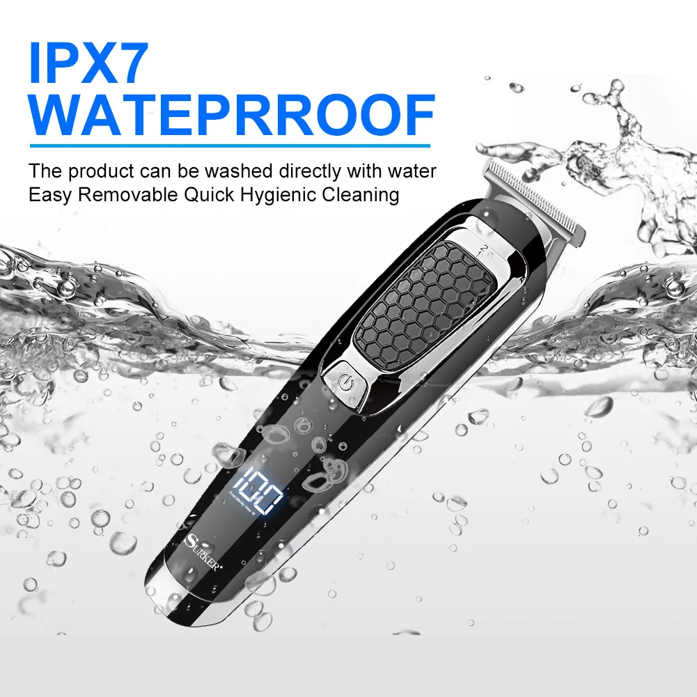 Машинка для стрижки бороды 5 в 1 водостойкая IPX7 | Бытовая техника