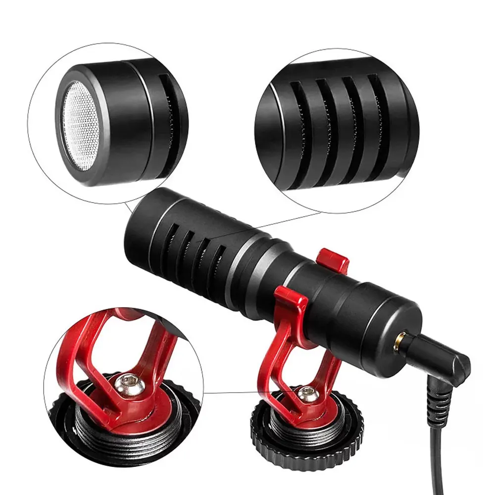 Камера SLR интервью микрофальная Запись микрофон для фотографии Vlog iPhone Andriod