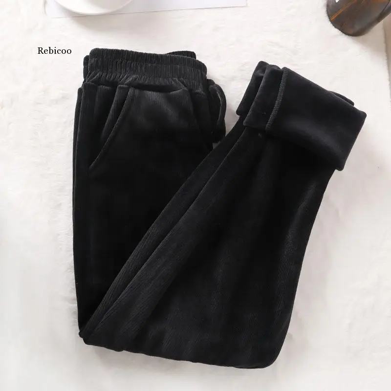 Брюки женские вельветовые с завышенной талией мягкие удобные повседневные штаны