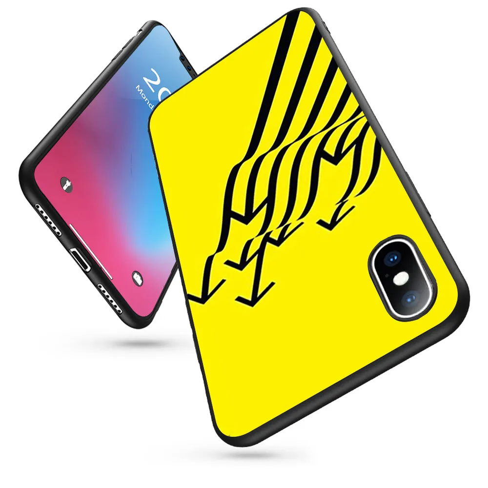 Чехол с желтой стрелкой и черным мягким силиконовым чехлом для iPhone 11 Pro Max X 5S 6 6S XR XS