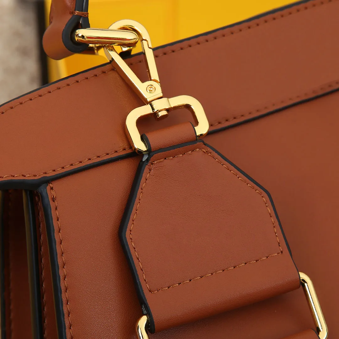 

With Logo Fashion Simplicity One Shoulder Messenger Bag Trapezoidal Profile Bags for Women Handbag High Quality Genuine Leather