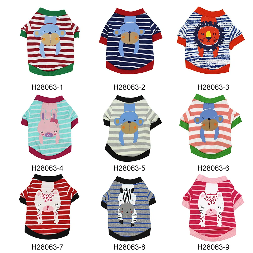 Футболка с мультяшной собачкой для собаки весенняя и осенняя хлопковая дышащая