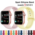 Ремешок силиконовый для Apple Watch band 38 мм 42 мм, спортивный браслет для iwatch band 44 мм 40 мм, аксессуары для Apple watch 6 SE 5 4