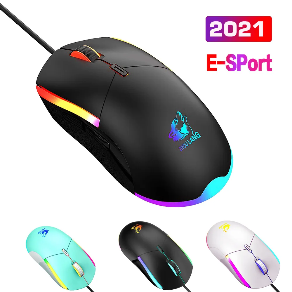 

USB Проводная игровая мышь Киберспорт RGB оптическая мышь со светодиодной подсветкой мышь 4000 Точек на дюйм Программируемый Эргономичный мыши ...