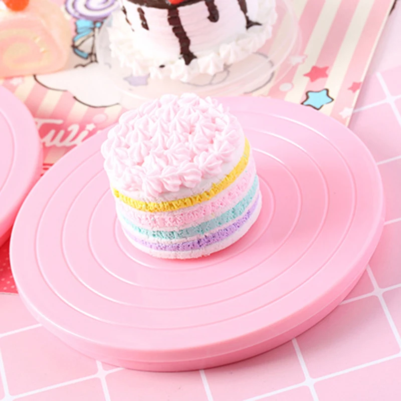 

14cm Diameter Cake Turntable Plastic DIY Baking Supplies Decorating Frame Cake Pink Decorating Turntable Kitchen Cake Tools