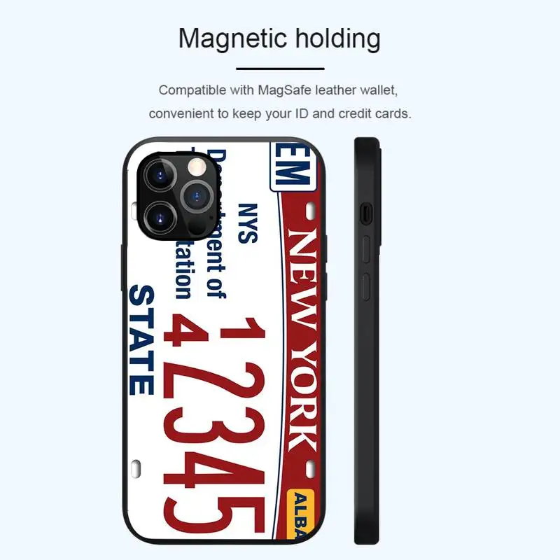 

License New York plate number Phone Case for iPhone 11 12 pro XS MAX 8 7 6 6S Plus X 5S SE 2020 XR Soft silicone
