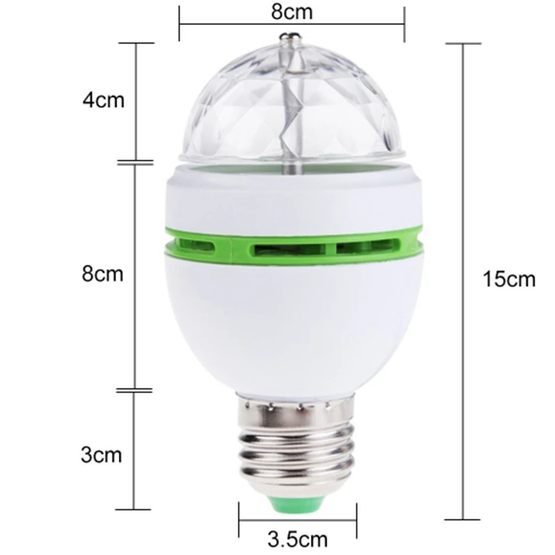 E27 3 Вт мини Полный Цвет RGB с автоматическим вращением волшебной светодиодной