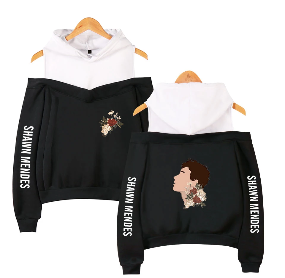 

Shawn Mendes Hit single Senorita Off shoulder Sweatshirt Autumn Winter Fashion Hoody Fans Favorite Pullvoer Streetwear