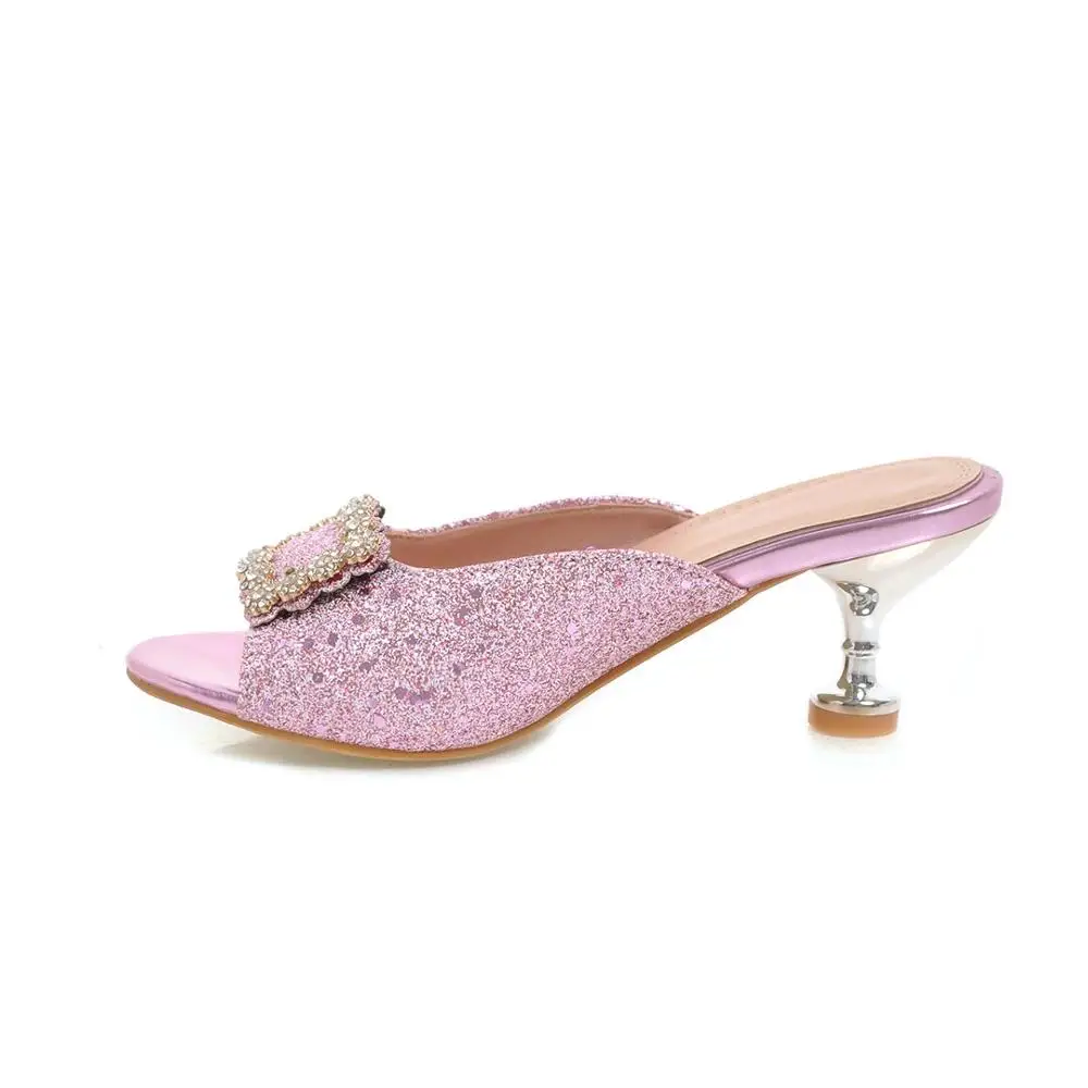 Женские туфли лодочки без задника на высоком каблуке шнуровки с блестящими