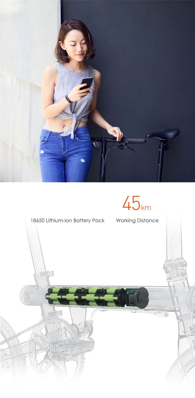 16 дюймов, электрический велосипед XIAOMI qicycle mijia,, Мини скрытый аккумулятор, городской Умный складной электровелосипед