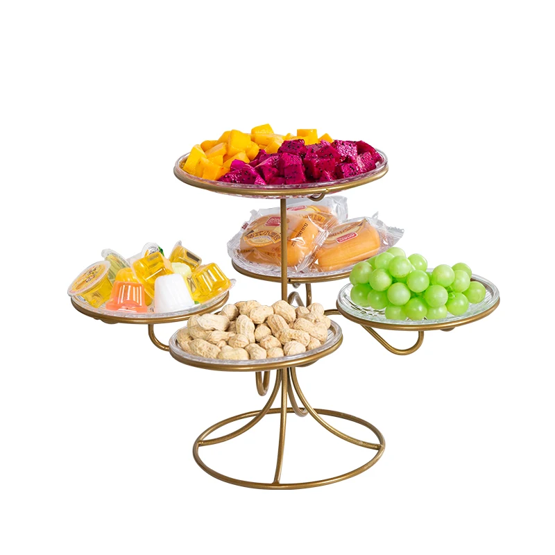 

Fruit plate creative Wrought iron multi-layer home living room dried fruit candy dish dessert table display stand rack mx9181507