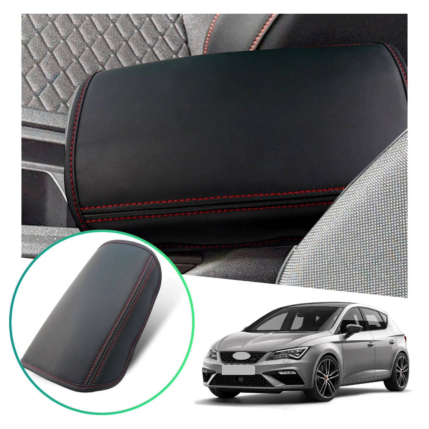 

RUIYA Car Central Control Armrest Cover Pad For Leon MK4 2020 2021 Armrest Container Auto Interior Dedicated Accessories