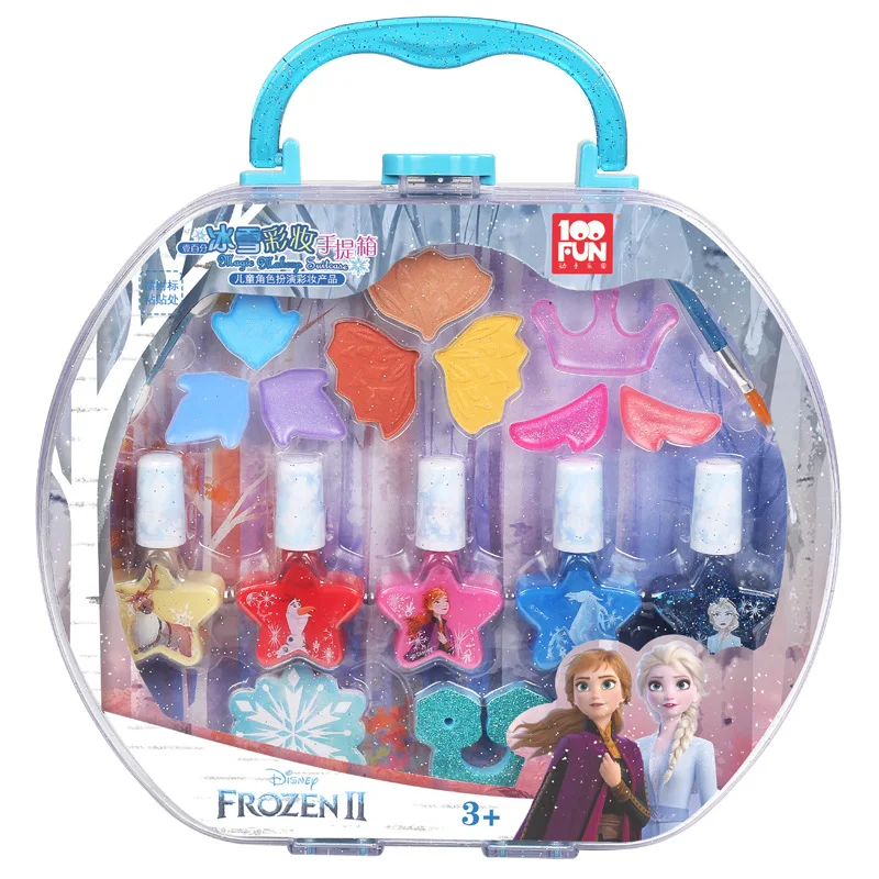 

Disney Genuine Frozen Makeup Suitcase Nail Polish Lip Gloss Girls Makeup Toys Birthday Present