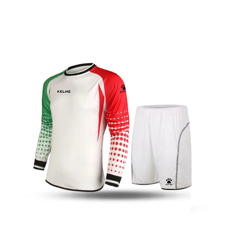 KELME вратарь Джерси мужская форма футбол Джерси с длинным рукавом Doorkeepers футбол Губка протектор 3491979 - Цвет: WhiteRed