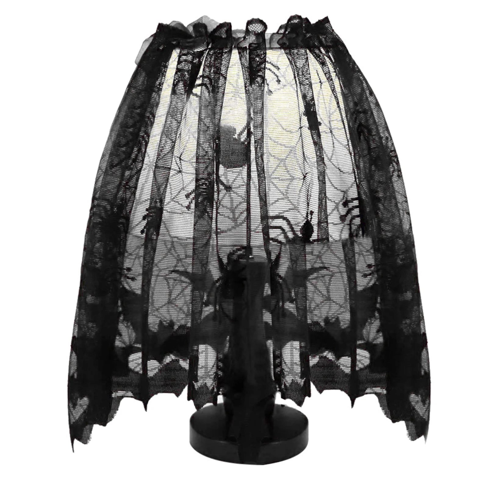 Halloween Lampshade Scarf Spider Web Black Lace Ribbon Cover Party Decoration Tool | Дом и сад