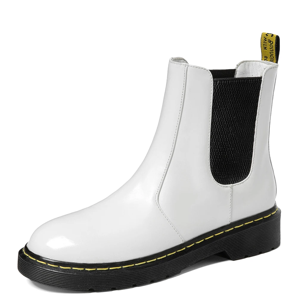 

Ботильоны на толстой подошве, простые модные ботинки челси с эластичным ремешком, простроченная водонепроницаемая обувь на платформе, на п...