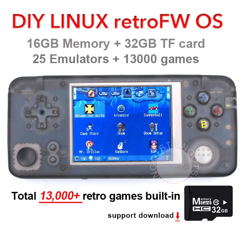 Обновленная RS97 Plus 60 Гц 3,0 дюймов Двойная система Ретро игровая консоль RetroFW OS портативный игровой плеер игры эмуляторы внутри