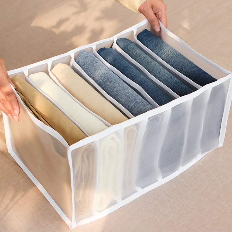 

Underwear Storage Box Dormitory Closet Organizer For Pants Bra Socks Home Separated Jeans Storage Boxes Foldable Drawer Divider