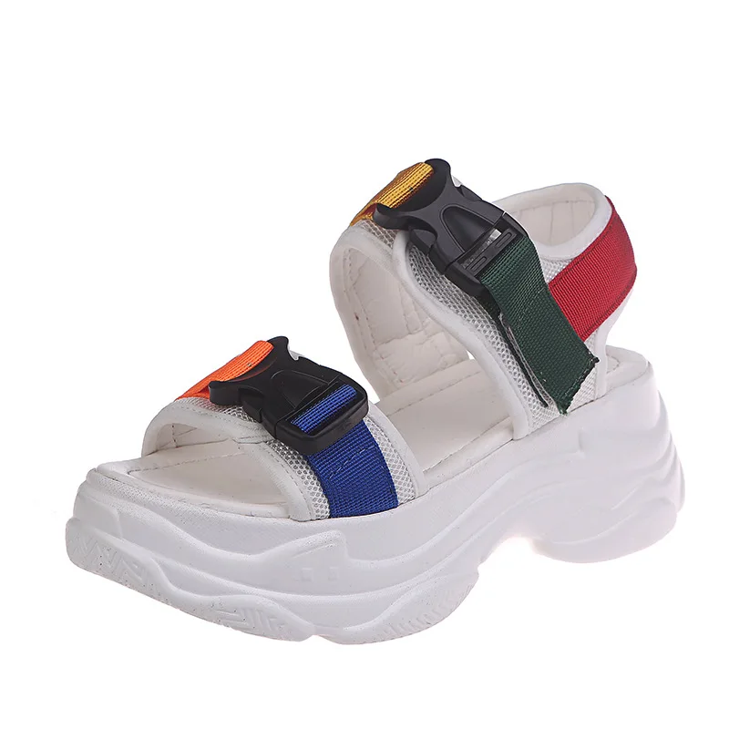 

New Fashion Women Platform Sandals Ladies Casual Peep-toe Wedges Shoes Woman Sandalias Mujer Black White 2019