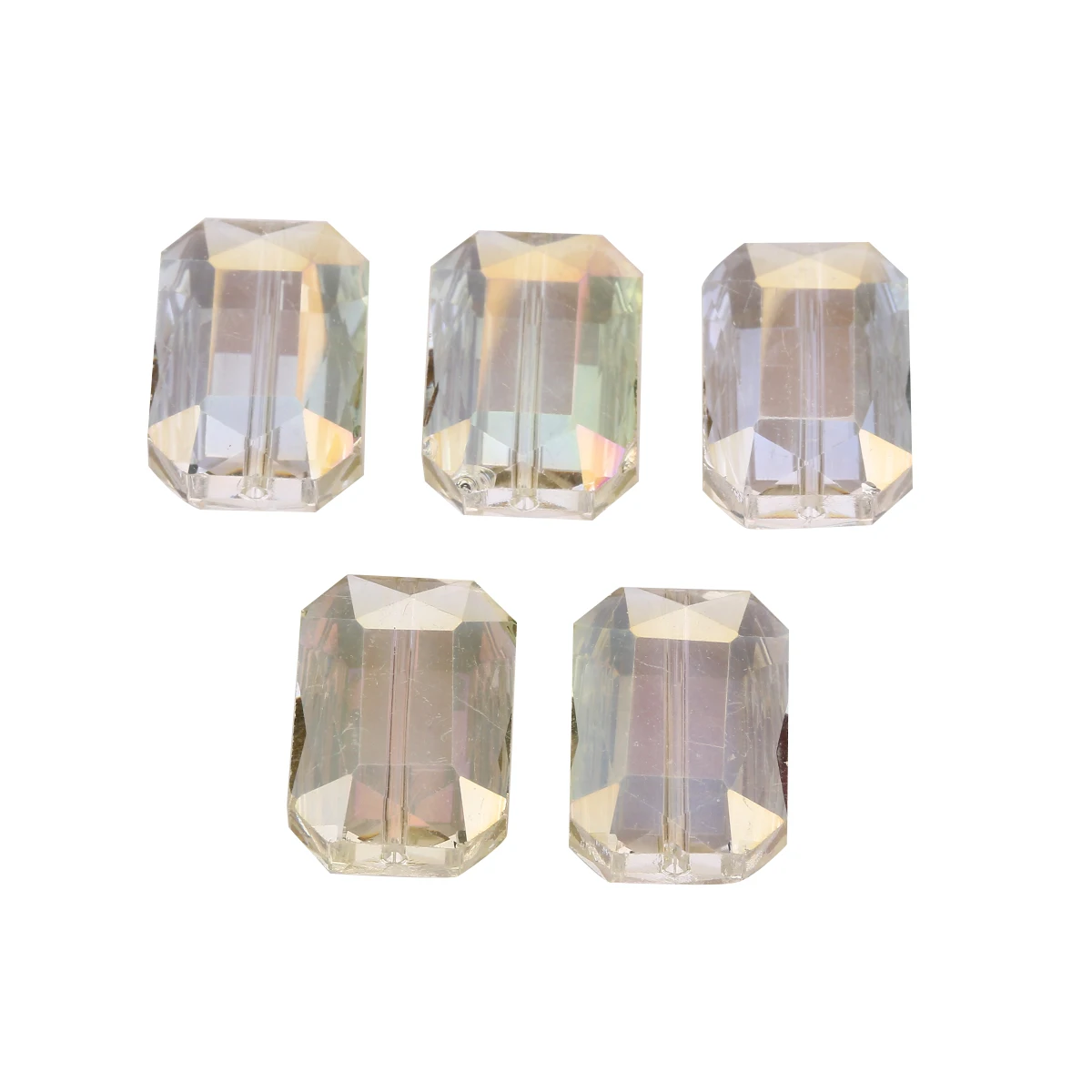 

Beads Bulk Crystal Mixed Square Faceted Jewelry 15pcs 18mm Bracelet Rectangle Craft Loose Charms Lots Wholesale DIY Glass