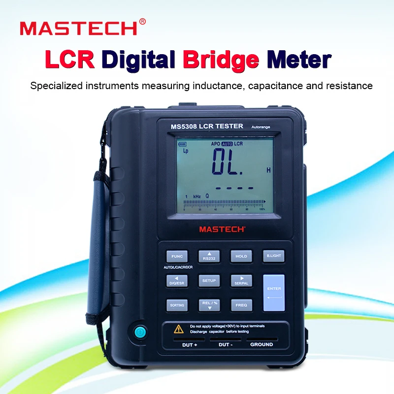 Mastech MS5308 LCR тестер сопротивления емкости тестер Ручной авторазгон rofessional Автоматический диапазон Цифровой LCR метр