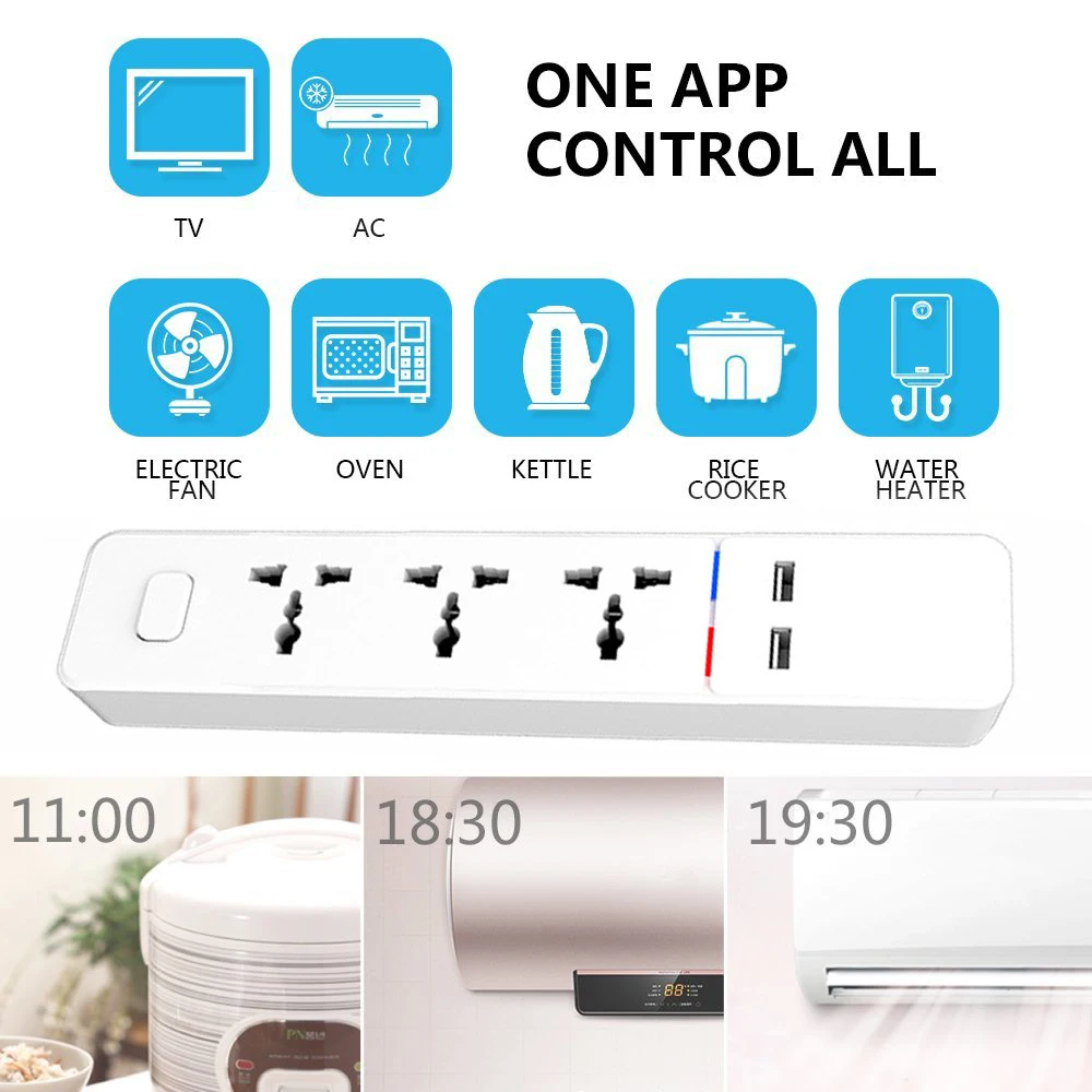WiFi Smart power Strip универсальные розетки с usb-разъемами Дистанционное Голосовое управление автономная работа с Alexa, Google Home