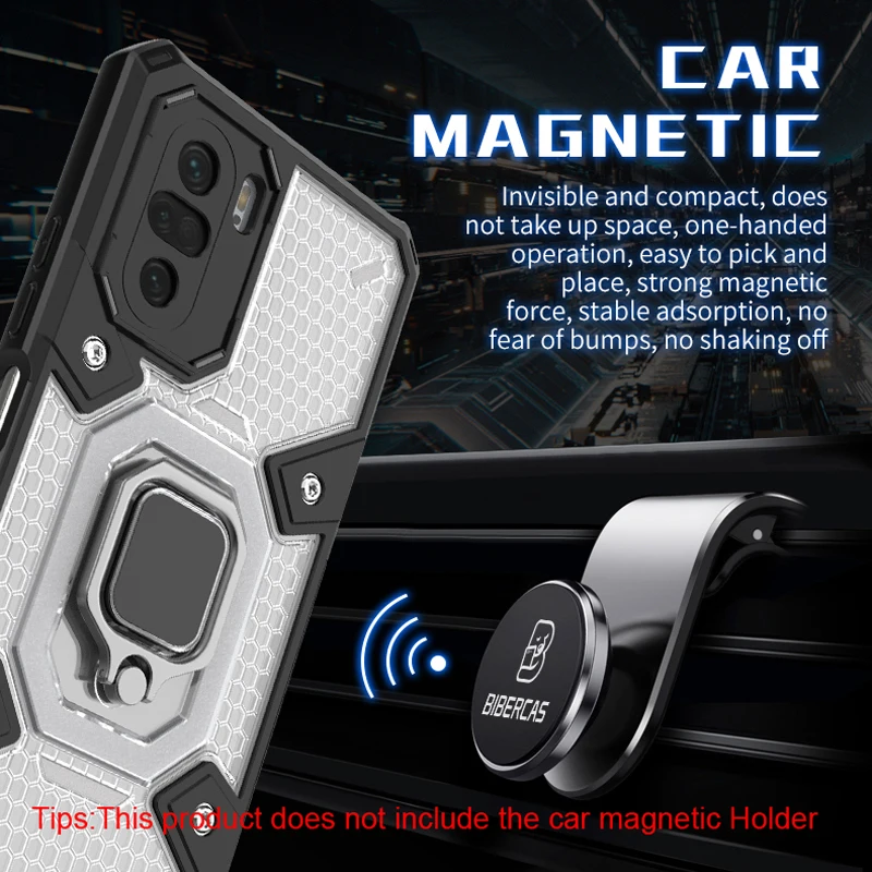KEYSION Shockproof Armor Case for Xiaomi POCO F3 5G M3 Pro 5G M2 Transparent Ring Stand Phone Back Cover for POCO X3 NFC X3 Pro