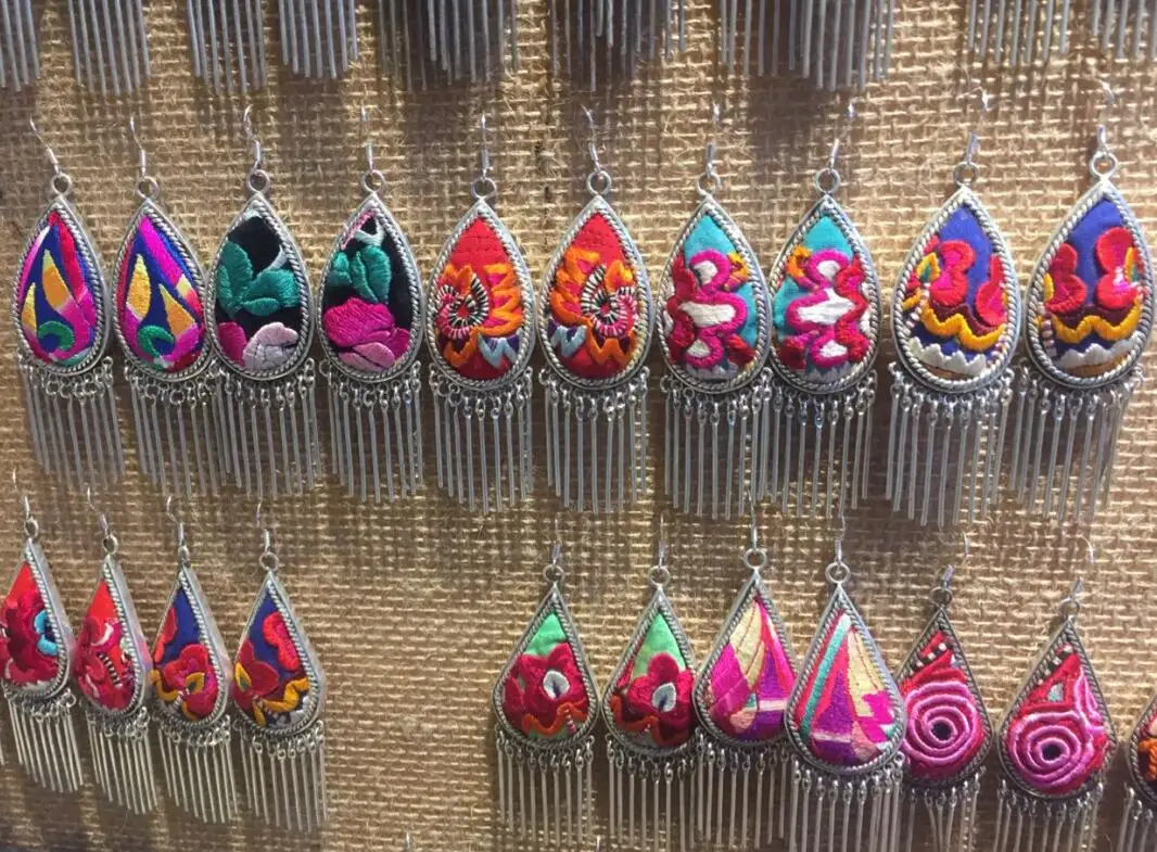 Украшения с вышивкой в этническом стиле|embroidery earrings|ethnic earringsearrings ethnic |