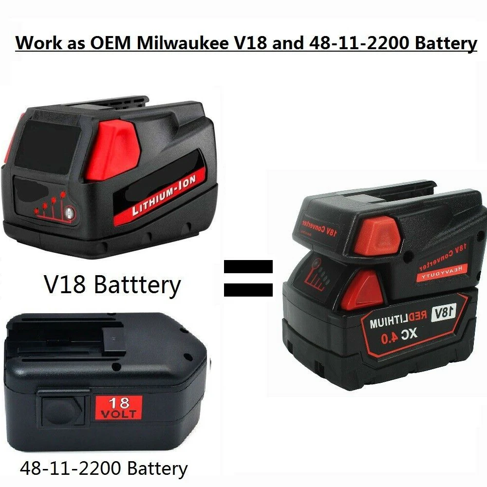 

Переходник для литий-ионного аккумулятора Milwaukee M18 18 в Milwaukee V18