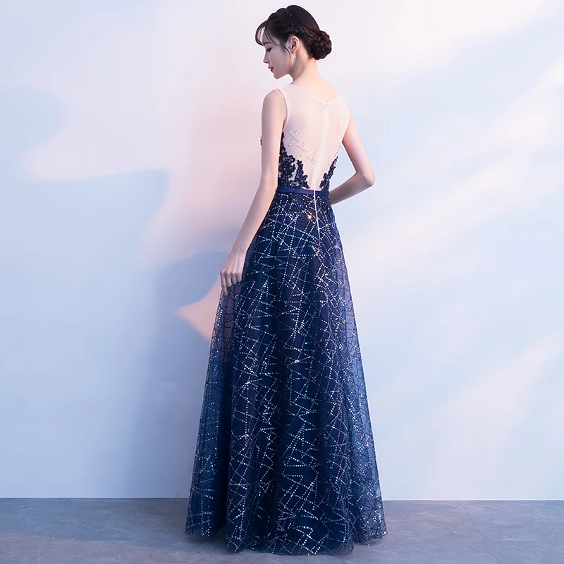 Платье vestido de noche пол Длина платье для выпускного вечера ТРАПЕЦИЕВИДНОЕ Вечернее