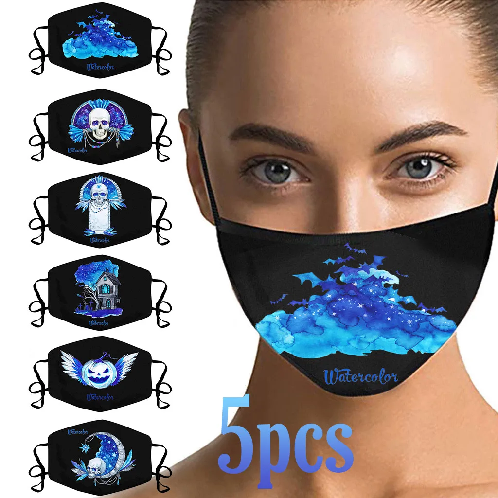 5 шт. скелет мужской унисекс половина моющаяся маска для лица на открытом воздухе