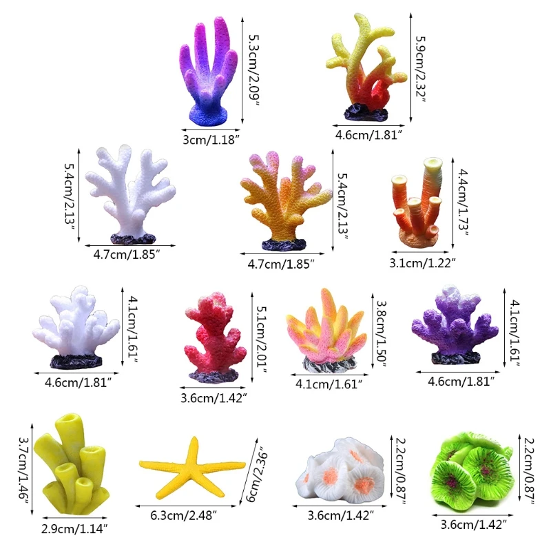 

53CA Colorful Resin Aquarium Artificial Coral Reef Decoration Fish Tank Coral Stone Landscape Ornament Accessories