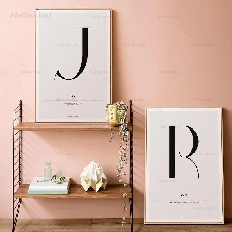 Картина на холсте в европейском стиле с английским алфавитом слова цитаты