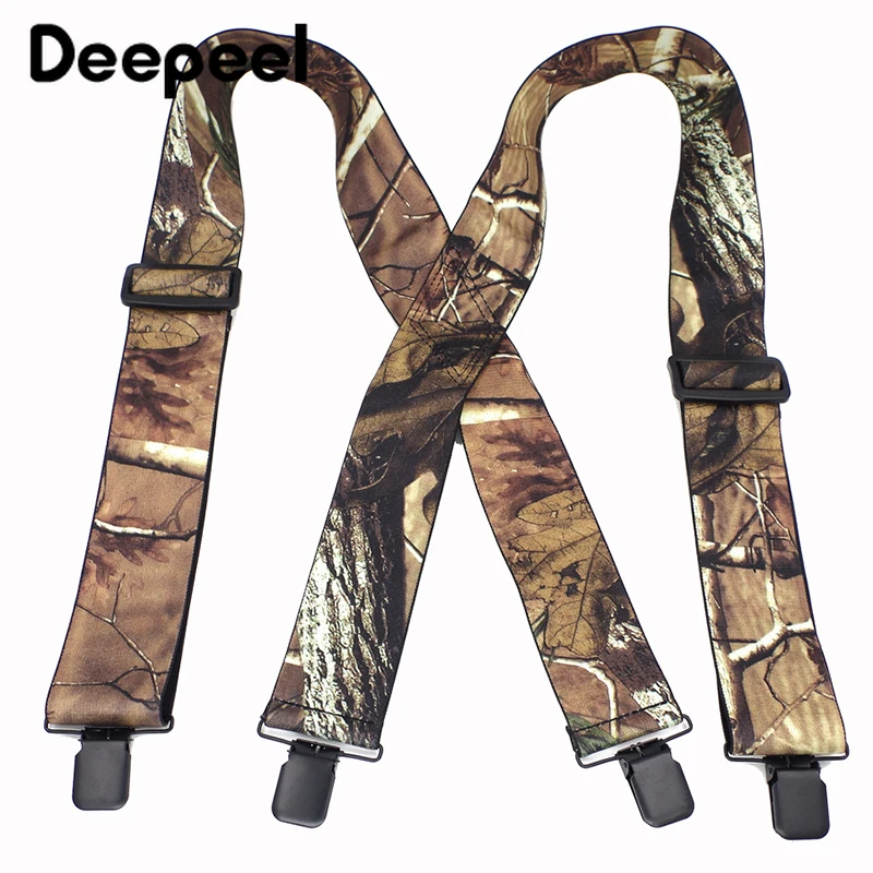 Deepeel 1 шт. 5*120 см мужские камуфляжные подтяжки с 4 клипсами винтажные уличные