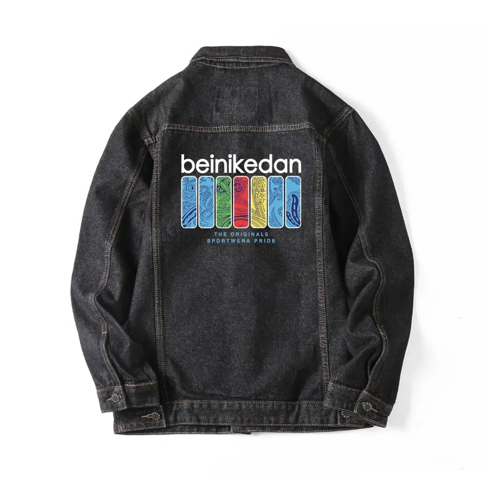 Мужская джинсовая куртка с принтом Port &amp Lotus на весну и осень модные рваные